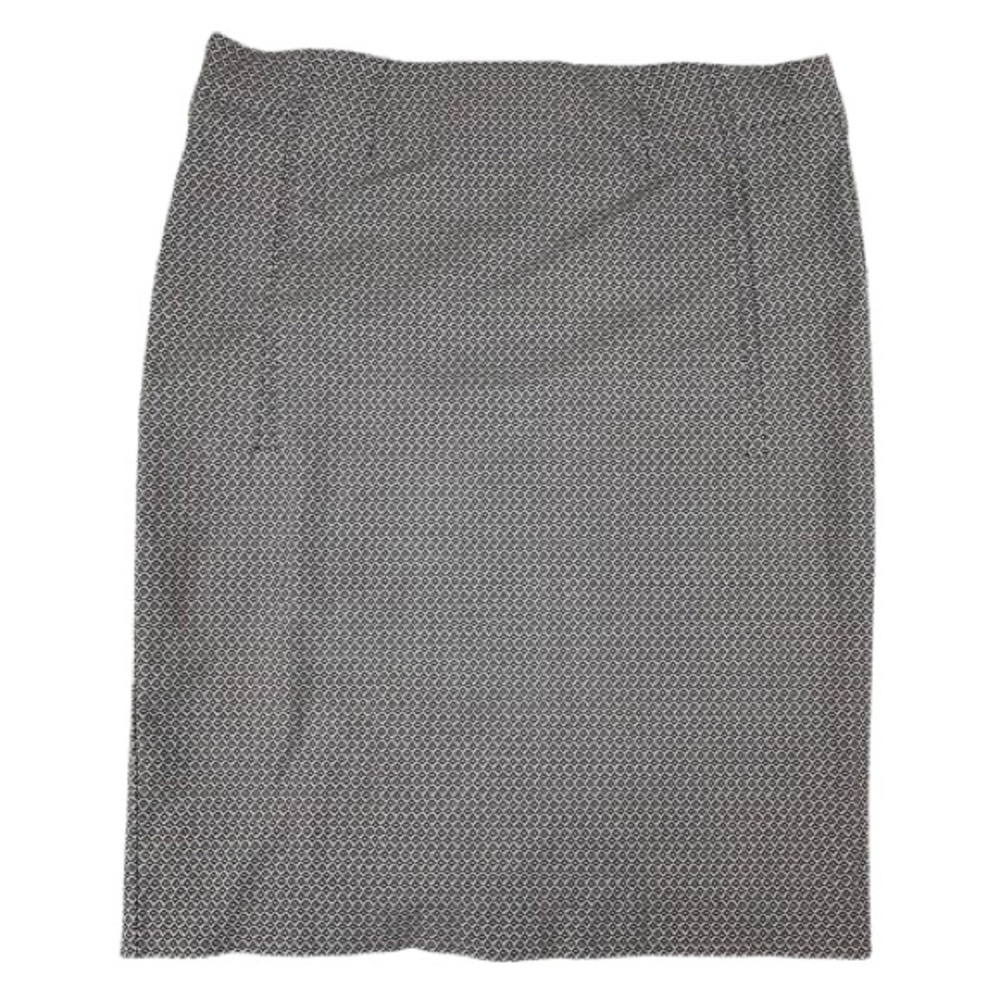 Cato Stretch Form Fitting Knee-length Black and White Pattern Pencil Skirt